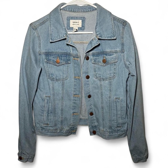 Forever 21 Light Blue Denim Jean Jacket - Picture 3 of 4